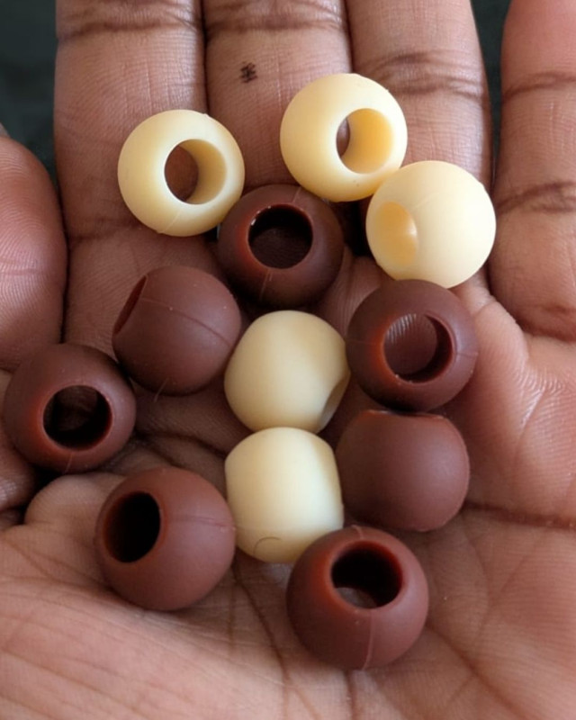Dark brown and cream Beads